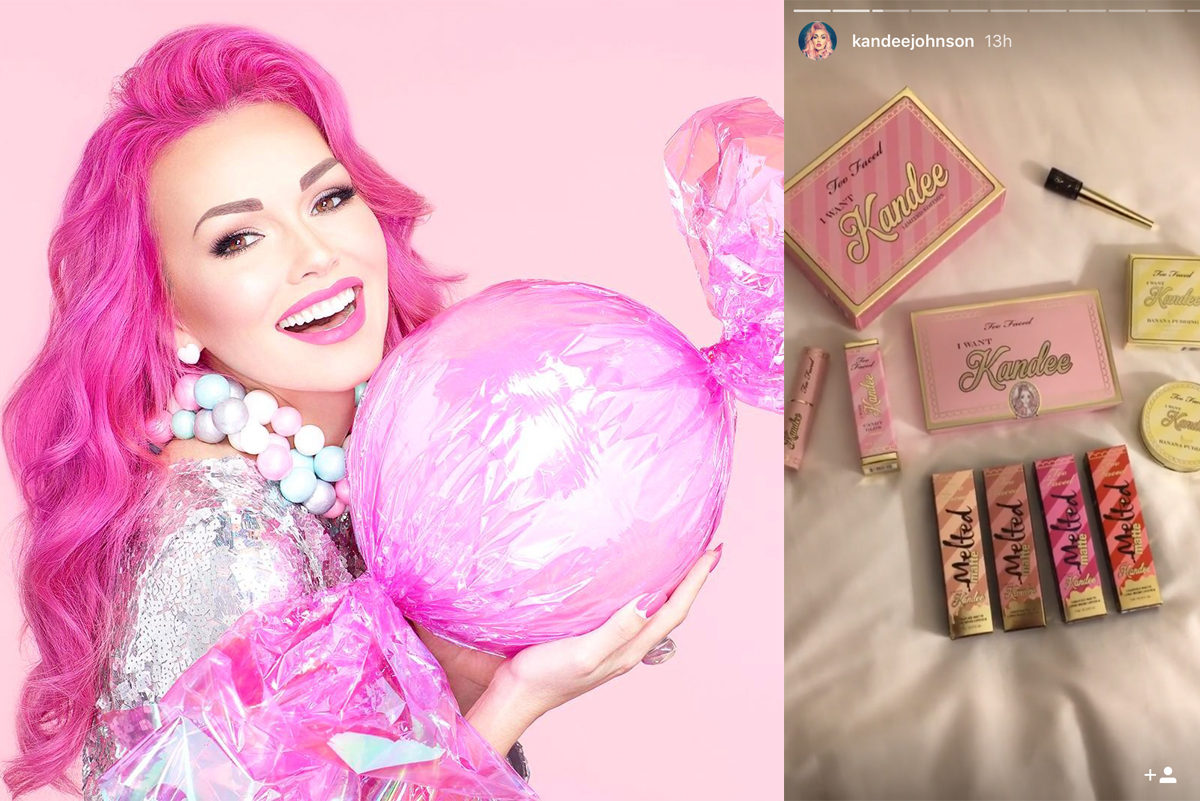 YouTube beauty blogger kandee johnson with new collection of makeup