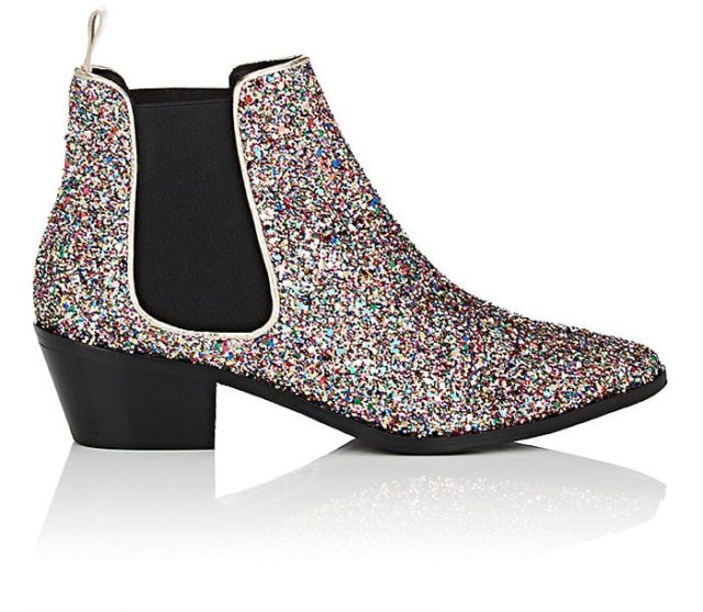 glitter ankle booties