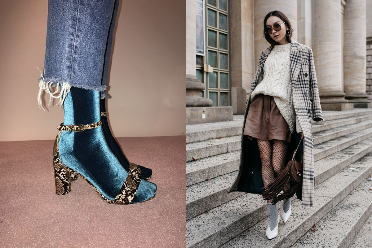 Tictail Velvet Socks in Aqua and Fashion blogger Beatric Gutu