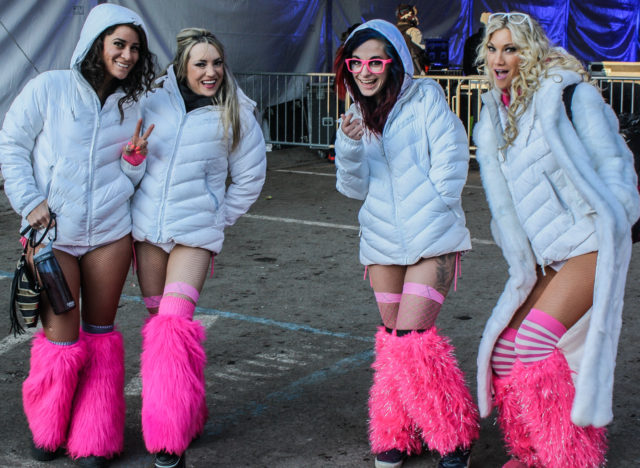 four women at snowglobe festival