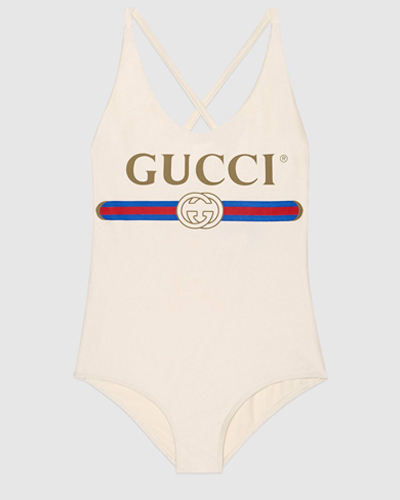 gucci logo swimsuit