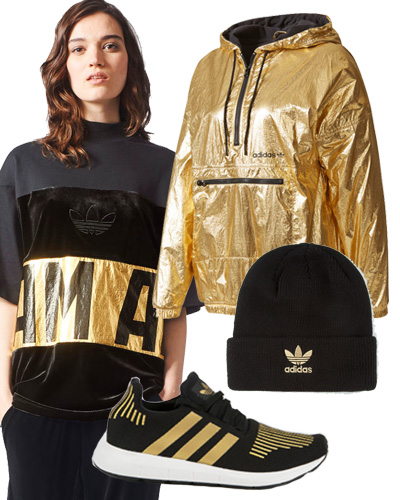 adidas black and gold outfit