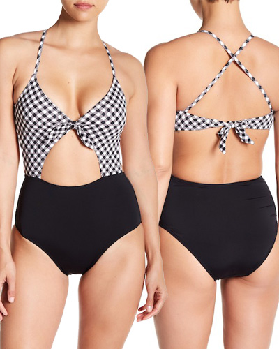 gingham one piece swimsuit