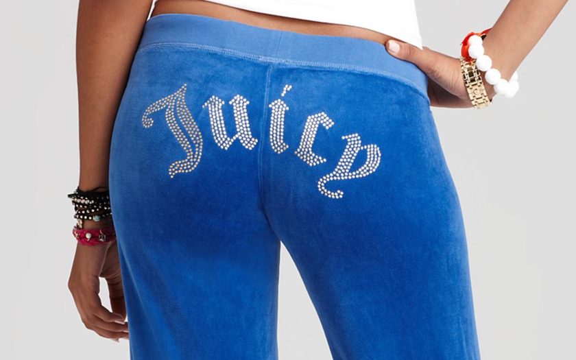 juicy velour pants from behind