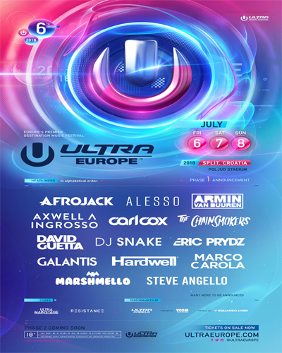 ultra europe lineup 2018