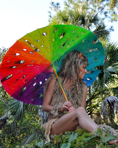 Imagine UV Distressed Rainbow Parasol