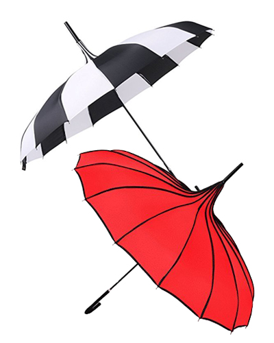 NHSUNRAY Pagoda Umbrella Vintage Parasol Princess Umbrella with Hook Handle