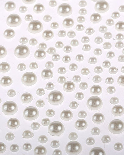 CraftbuddyUS 325 White Pearl Mix Self Adhesive Diamante Stick on Rhinestone Sticky Gem