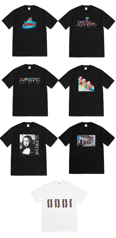 Supreme SS18 summer t-shirts