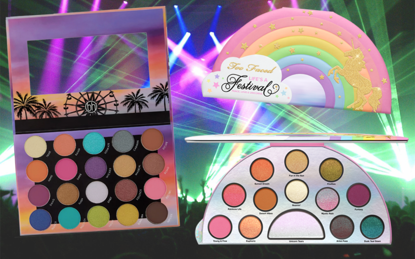 bh cosmetics festival palette and too faced festival palette eyeshadow
