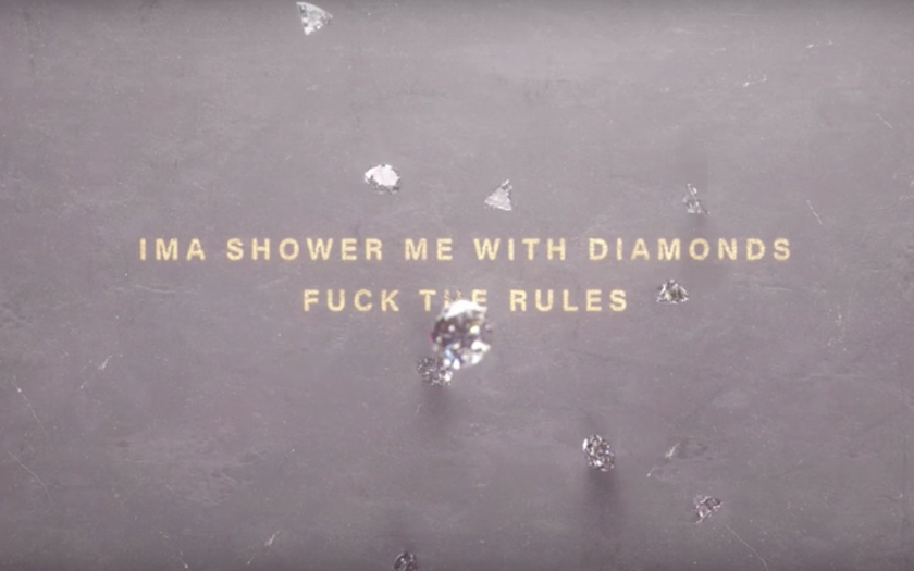 screenshot from Diamonds lyric video