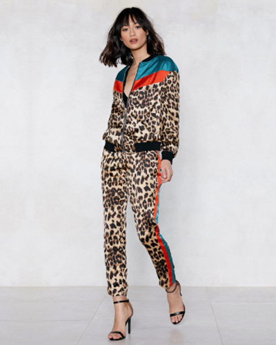 NASTY GAL Can't Fight This Feline Leopard Pants AND JACKET