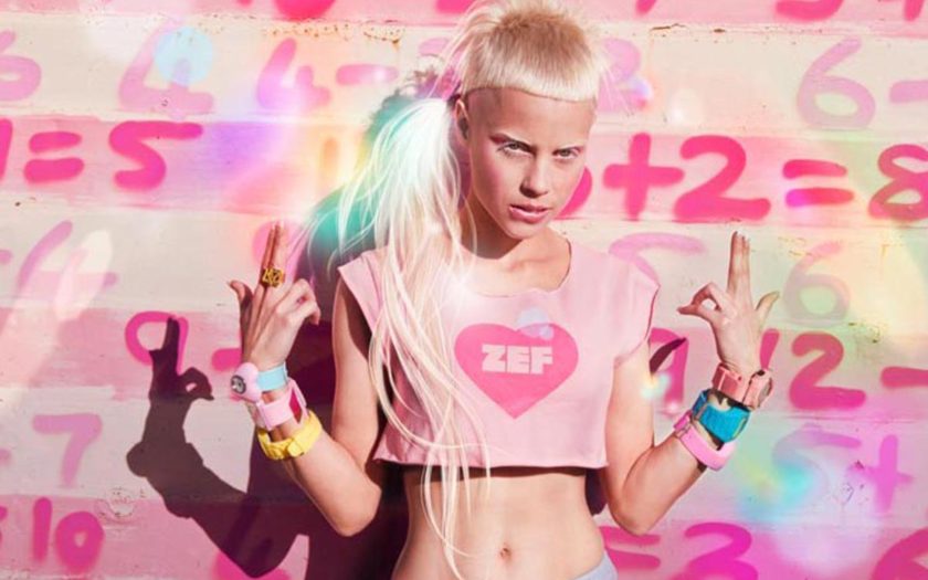 Yolandi from Die Antwoord wearing at least six watches