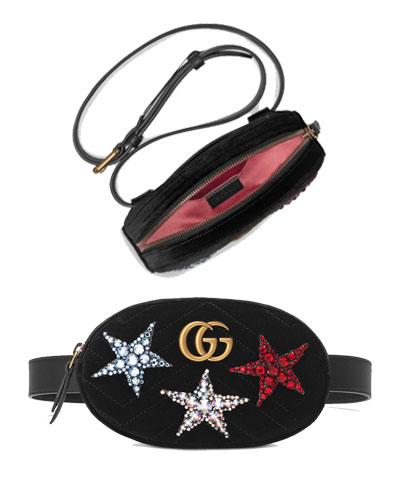 Gucci GG Marmont Velvet Belt Bag stars