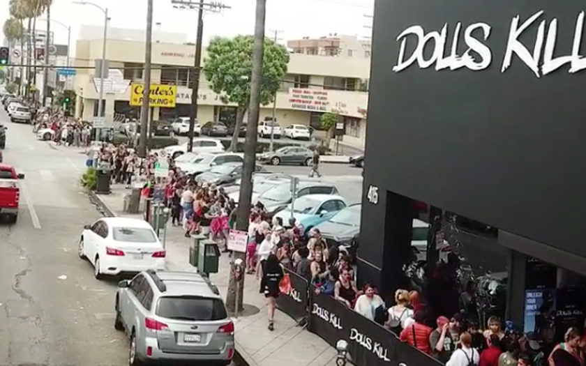 Line Around the Block for Grand Opening of Dolls Kill LA