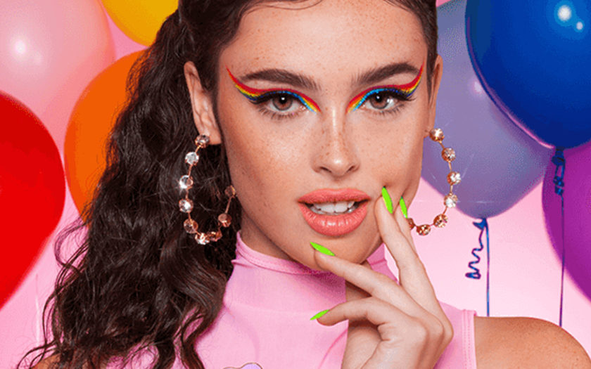 model wearing lime crime 10th anniversary makeup