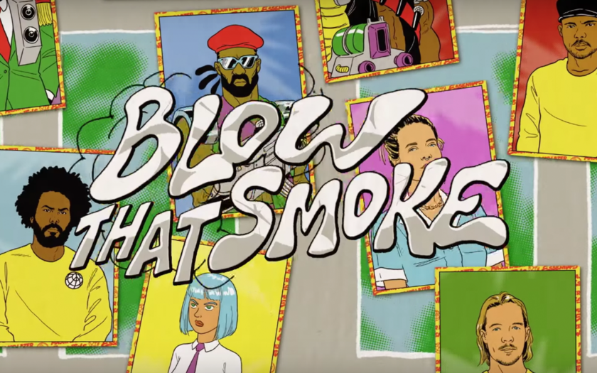 screenshot of blow that smoke lyric video