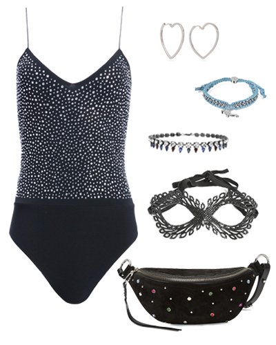 crystal bodysuit and accessories