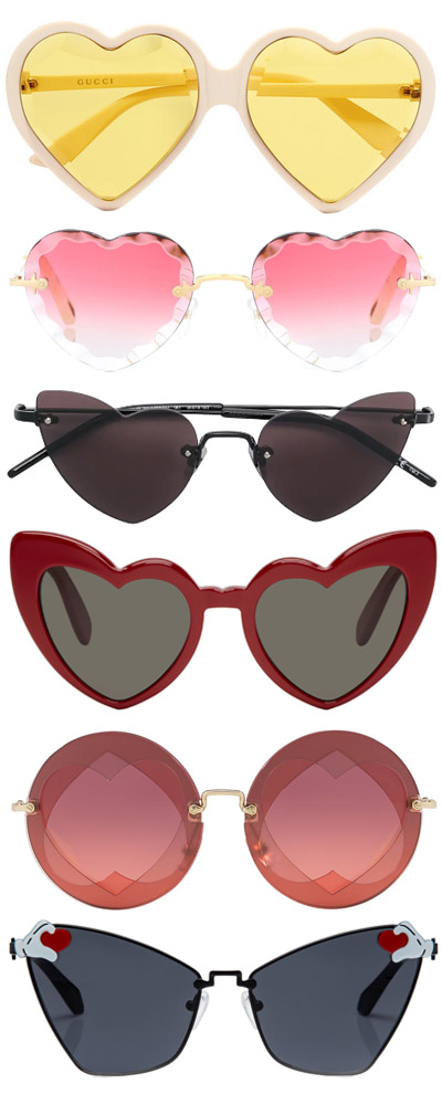 Designer heart-shaped sunglasses 1-6