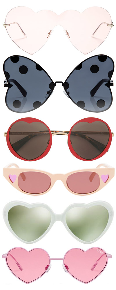 Designer heart-shaped sunglasses 7-11