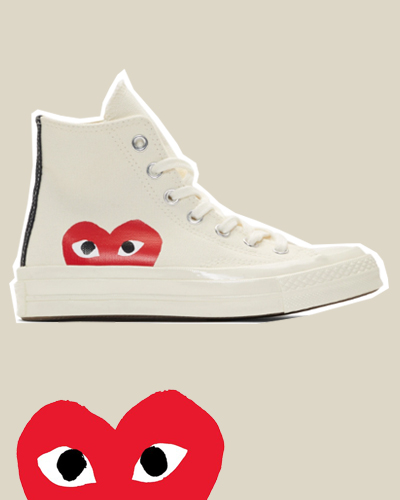 Comme des Garçons Play Off-White Converse Edition Half Heart Chuck 70 High Sneakers