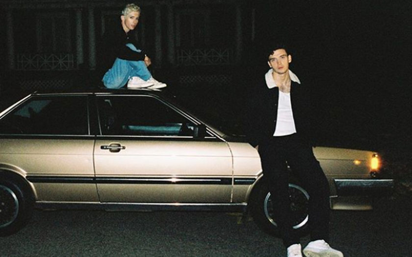 Lauv & Troye Sivan on a 90's sedan
