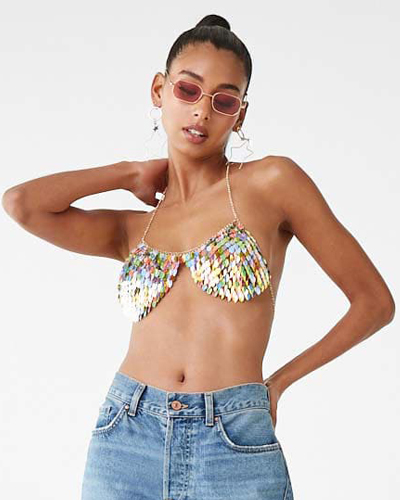 Forever 21 Sequin Chainmail Bralette