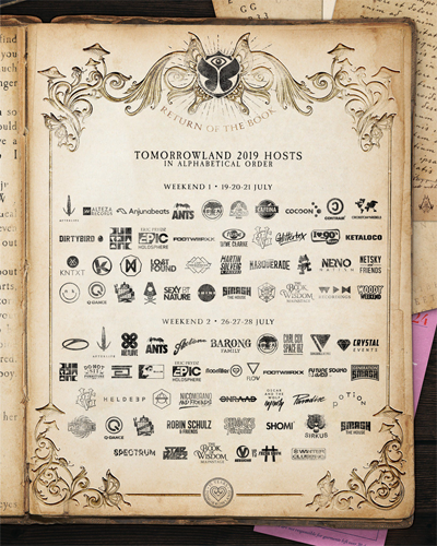 TOMORROWLAND 2019 LINEUP POSTER