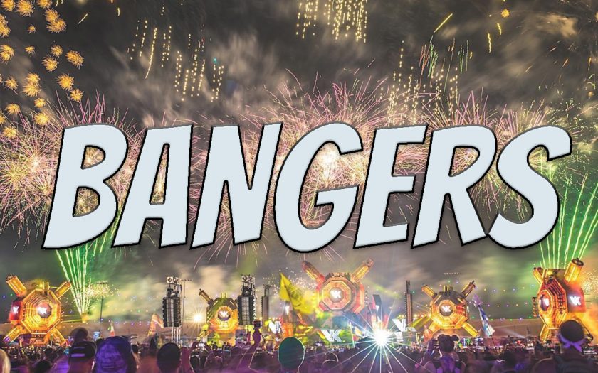 fireworks at EDC with word Bangers in bangers font