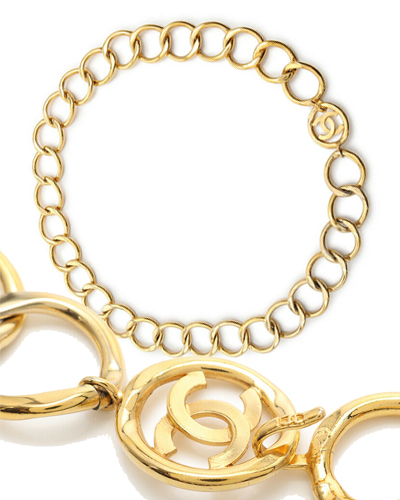 CHANEL Interlocking CC Mark logo chain belt gold