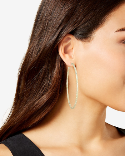 Thalia Sodi Textured Extra Large 3 inch Hoop Earrings