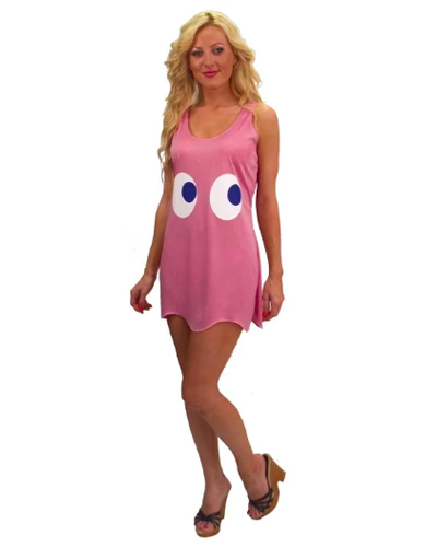 Seasonal Visions Pac-Man Pinky Pink Deluxe Costume Tank Dress Standard