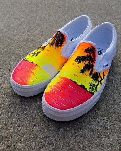 Custom Tropical Sunset Vans Shoes by SkinzTime