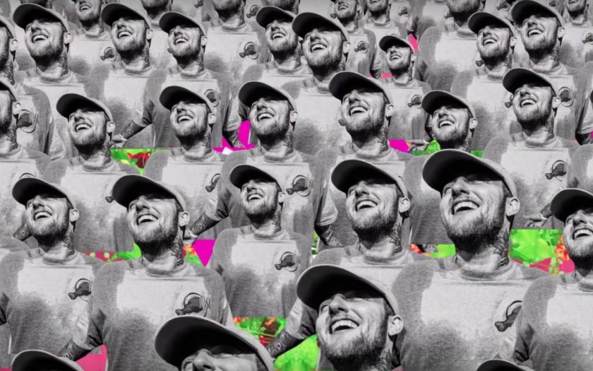 Psychedelic pattern of Mac Millers smiling face