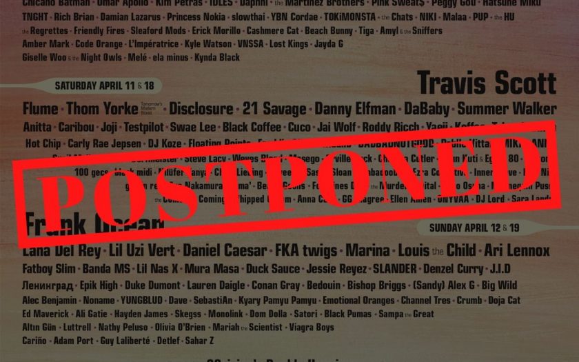 coachella lineup with postponed stamp